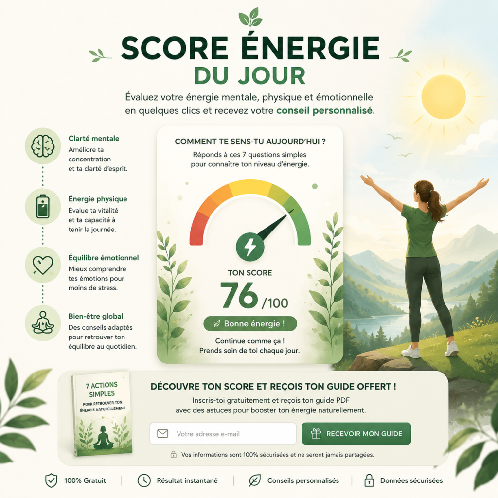 score énergie du jour évaluez votre énergie mentale, physique, et émotionnelle, en quelques clics et recevez votre conseil personnalisez