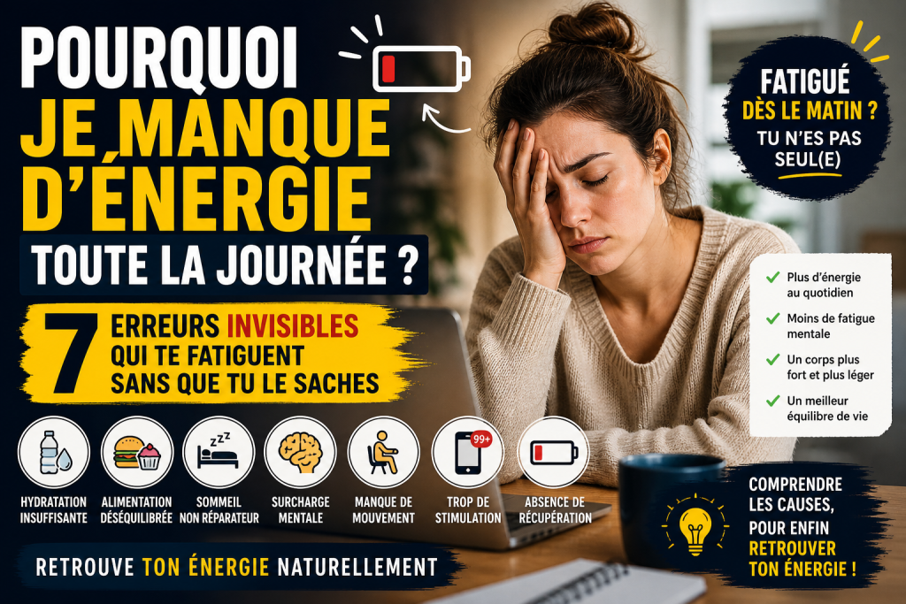
pourquoi je manque d’énergie toute la journée fatigue femme épuisée manque d’énergie