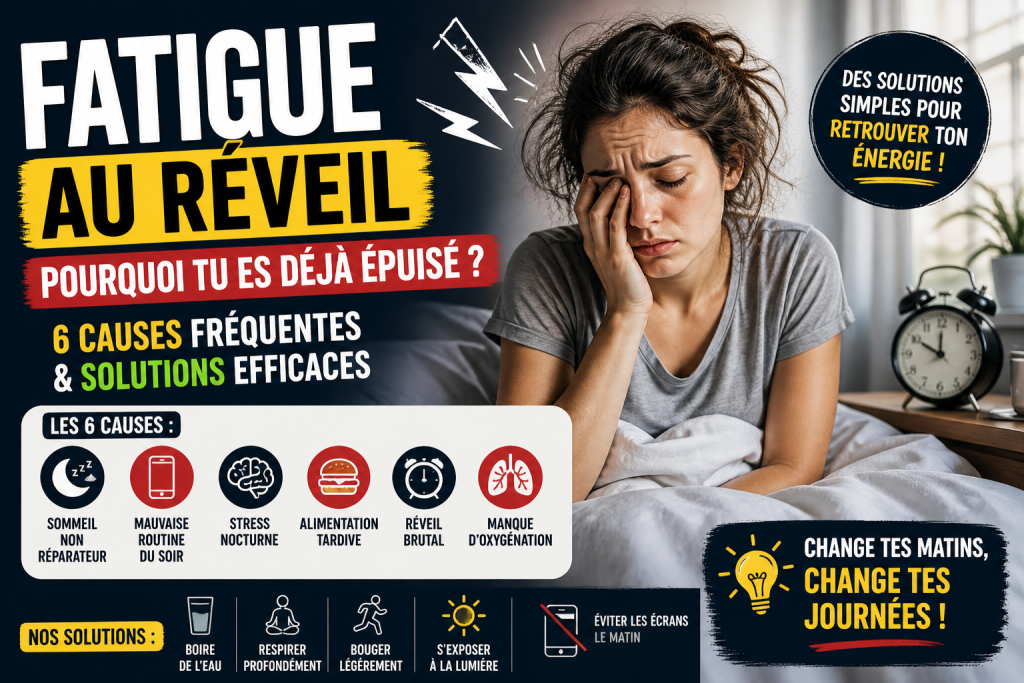 fatigue au réveil femme épuisée manque d’énergie matin